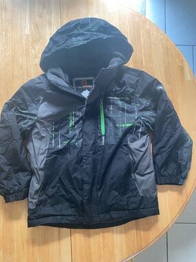 Free Country Winter Ski Jacket Extreme Performance Series Black/Green Kids 7/8